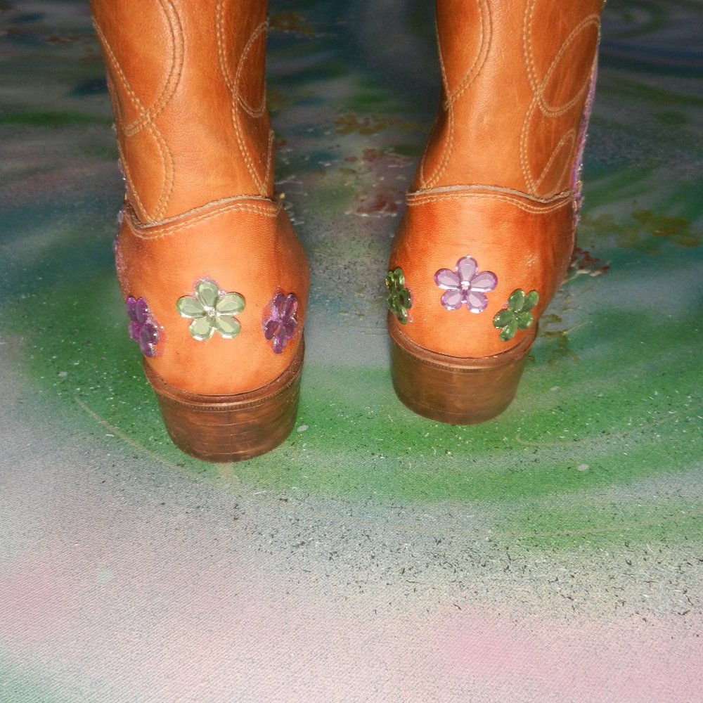 VTG OOAK ButterFly Me boots custom western cowboy boots Texas USA wearable art… - Picture 6 of 16